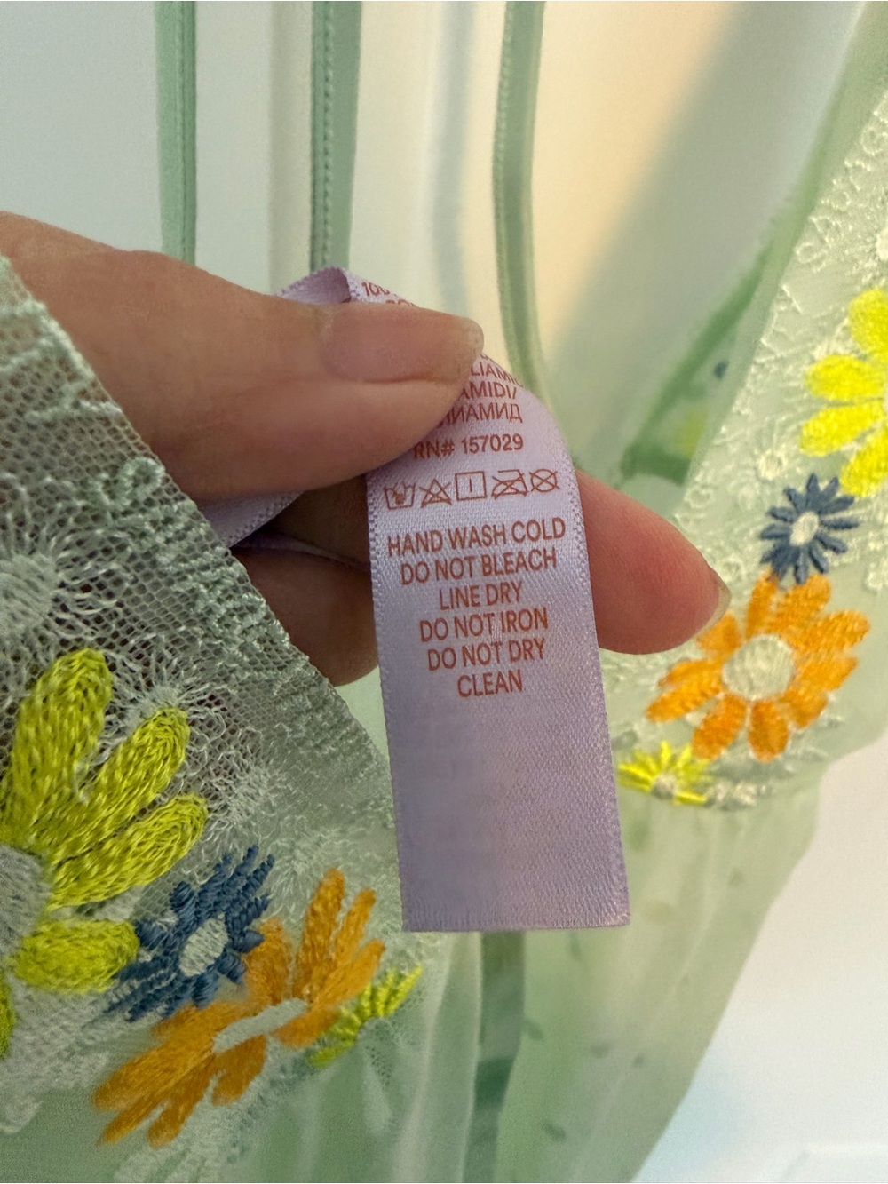 Savage X Fenty Free Spirit Floral Embroidered Night Slip Green Mist 1X - Picture 9 of 10